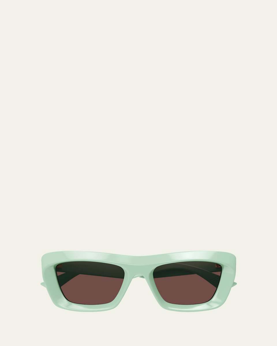 Beveled Recycled Acetate Rectangle Sunglasses